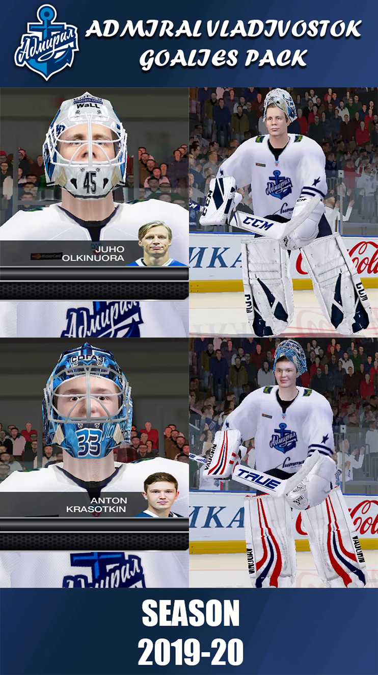 KHL 2020 ADMIRAL VLADIVOSTOK GOALIES PACK