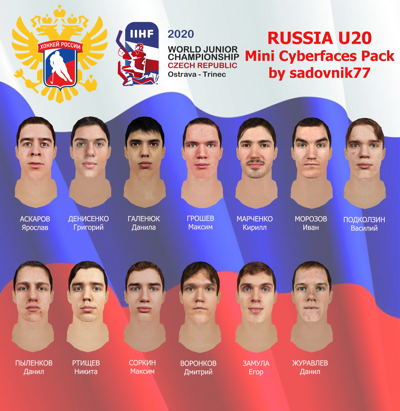 Russia U 20 Mini Cyberfaces Pack