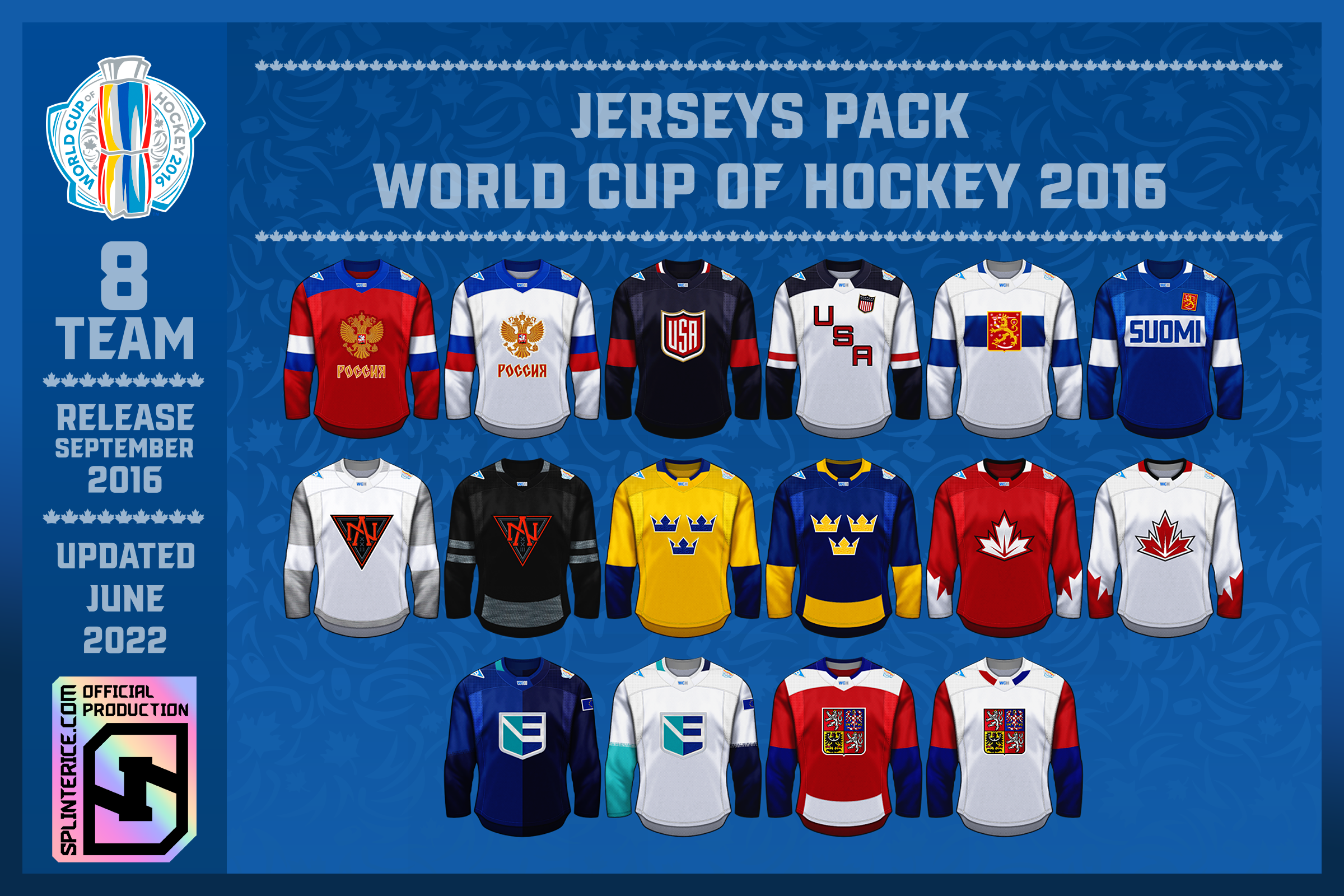 Формы Кубка Мира по Хоккею 2016/Jerseys World Cup of Hockey 2016